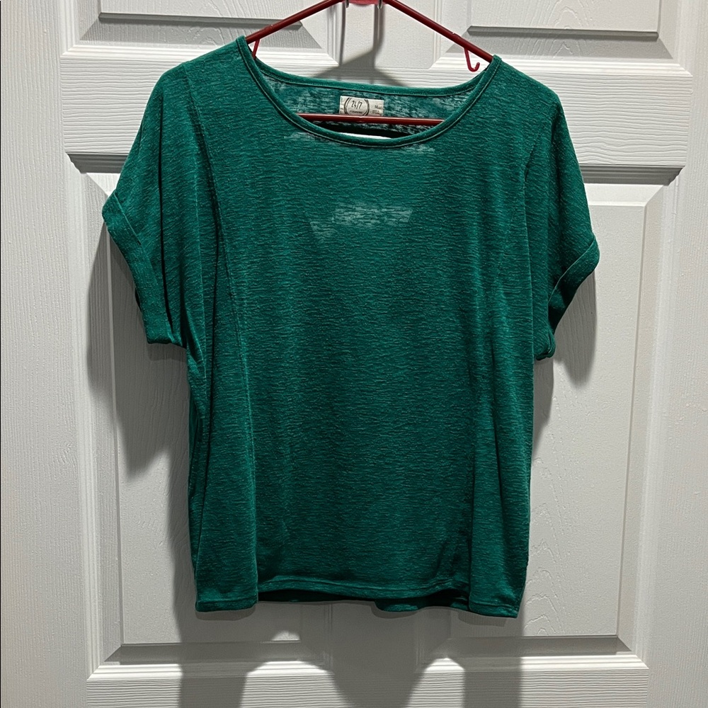 Maurices Teal Short Sleeve Women's Top